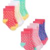 First Impressions Baby Girls Stripe And Dot Crew Socks, Pack Of 6, Created For Macy's