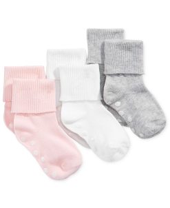 First Impressions Baby Girls Cuffed Low Cut Socks, Pack Of 3, Created For Macy's